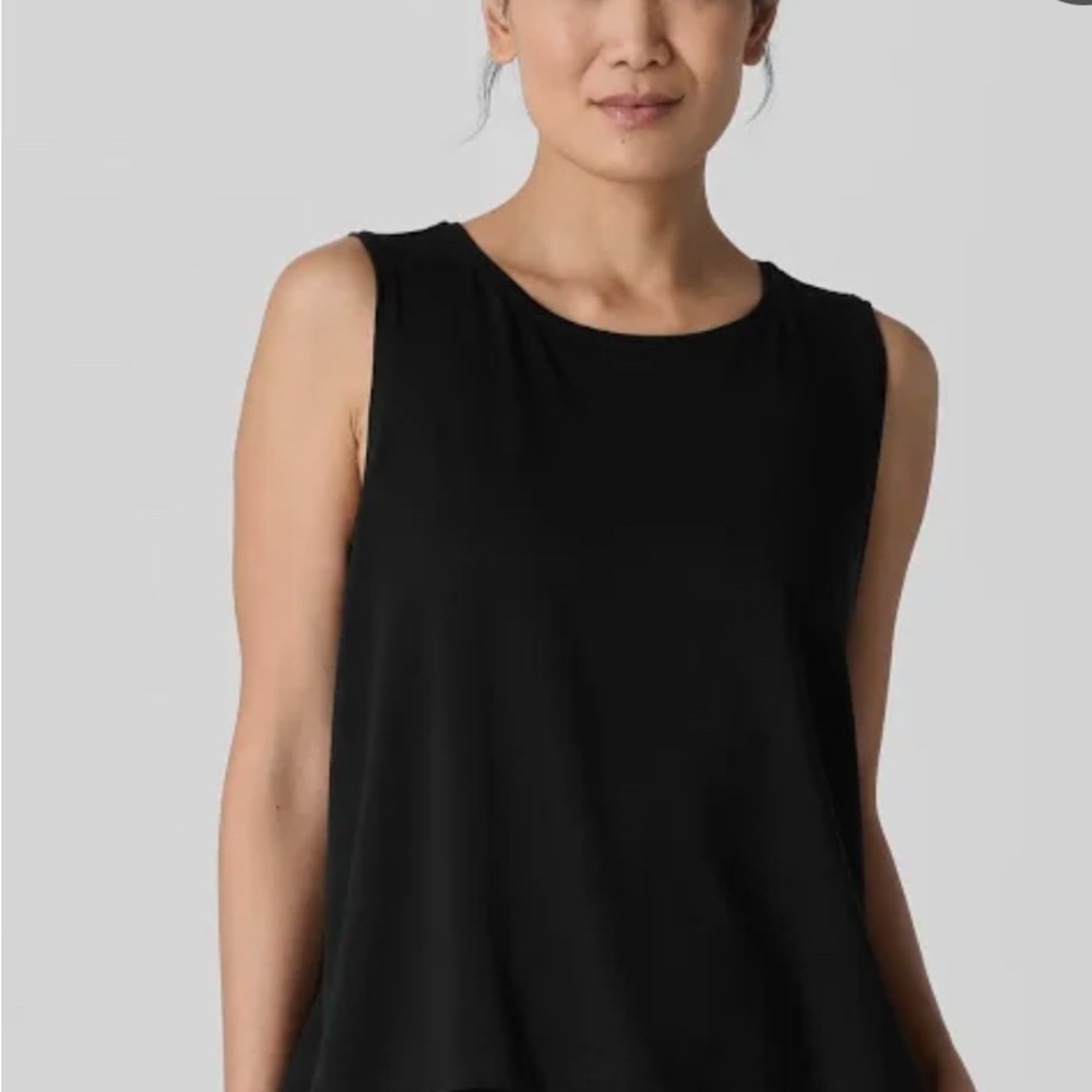 Eileen Fisher Elegant Dark Grey Sleeveless Top
